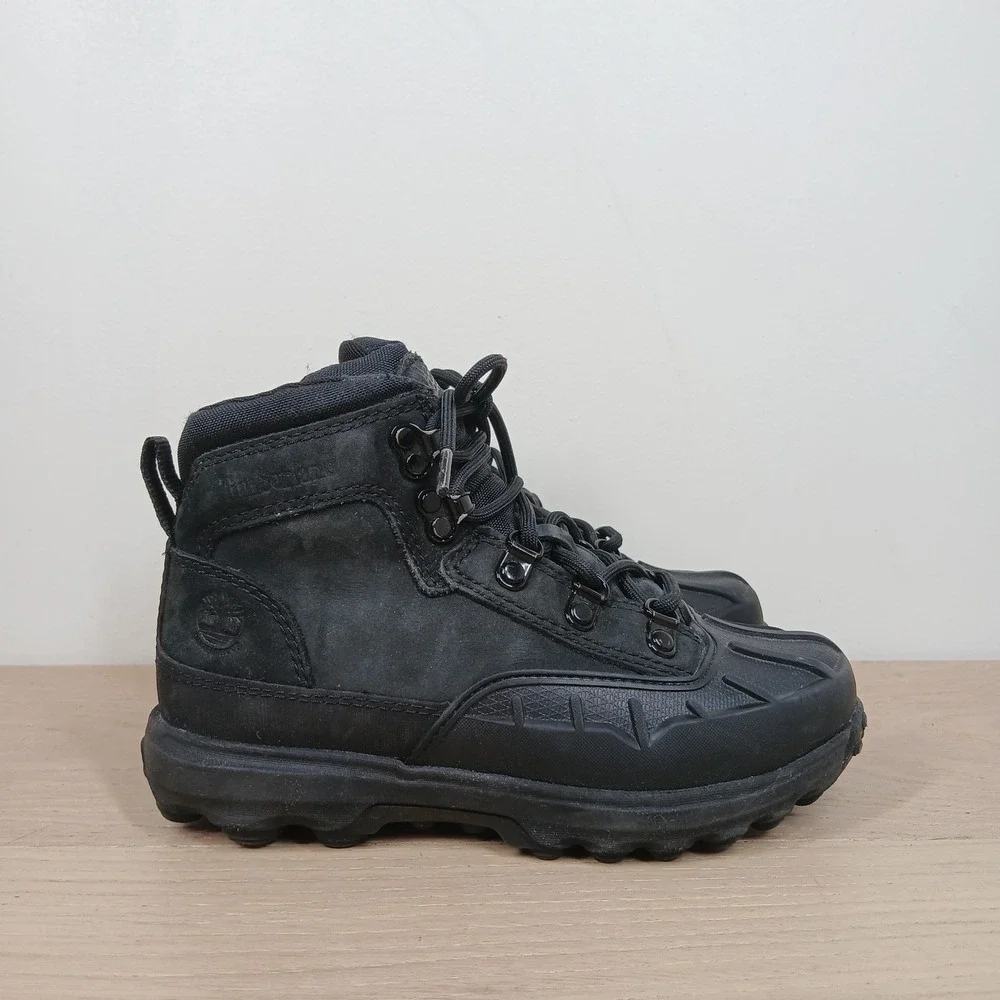 Timberland Euro Hiker Shell Toe Kids Size 13 Black Leather Rubber Boots WInter